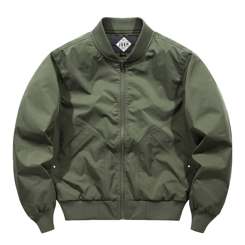 Jeep Unisex Lightweight Bomber Jacket - Casual Solid Color Pilot Style X91W16-L