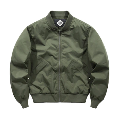 Jeep Unisex Lightweight Bomber Jacket - Casual Solid Color Pilot Style X91W16-L