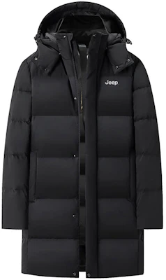 Jeep 男女款极简保暖连帽羽绒服中长款休闲风格。 P844MWD133 Buy Jeep 男女款极简保暖连帽羽绒服中长款休闲风格。 P844MWD133