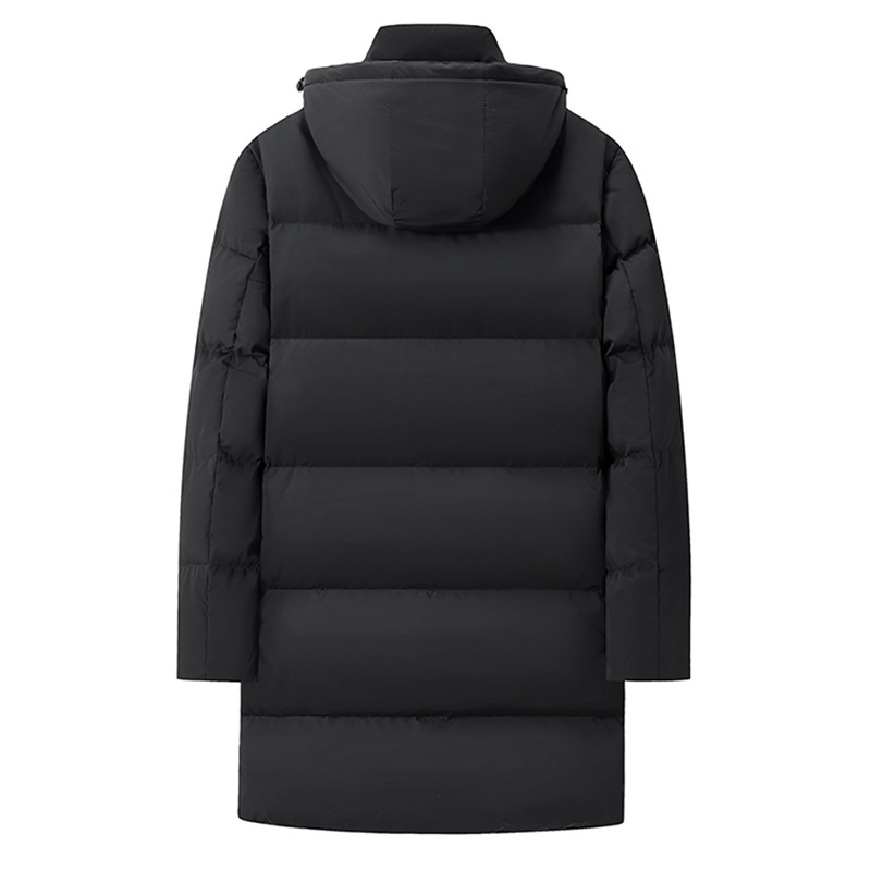 Lookbook Jeep 男女款极简保暖连帽羽绒服中长款休闲风格。 P844MWD133