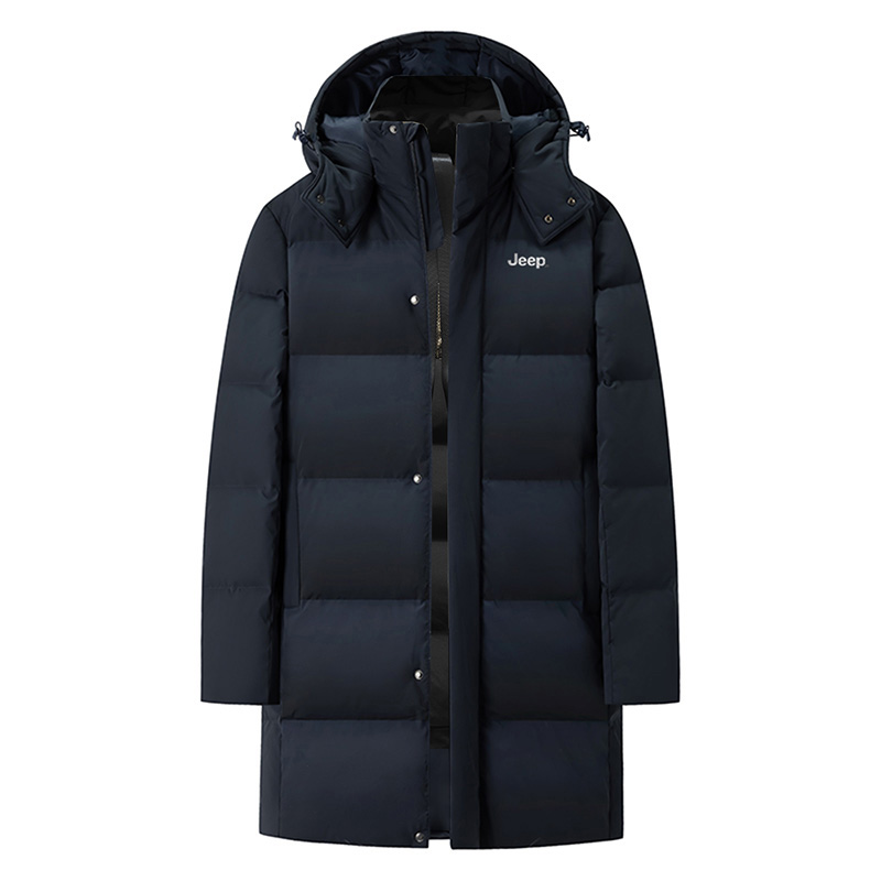 Shop Jeep 男女款极简保暖连帽羽绒服中长款休闲风格。 P844MWD133