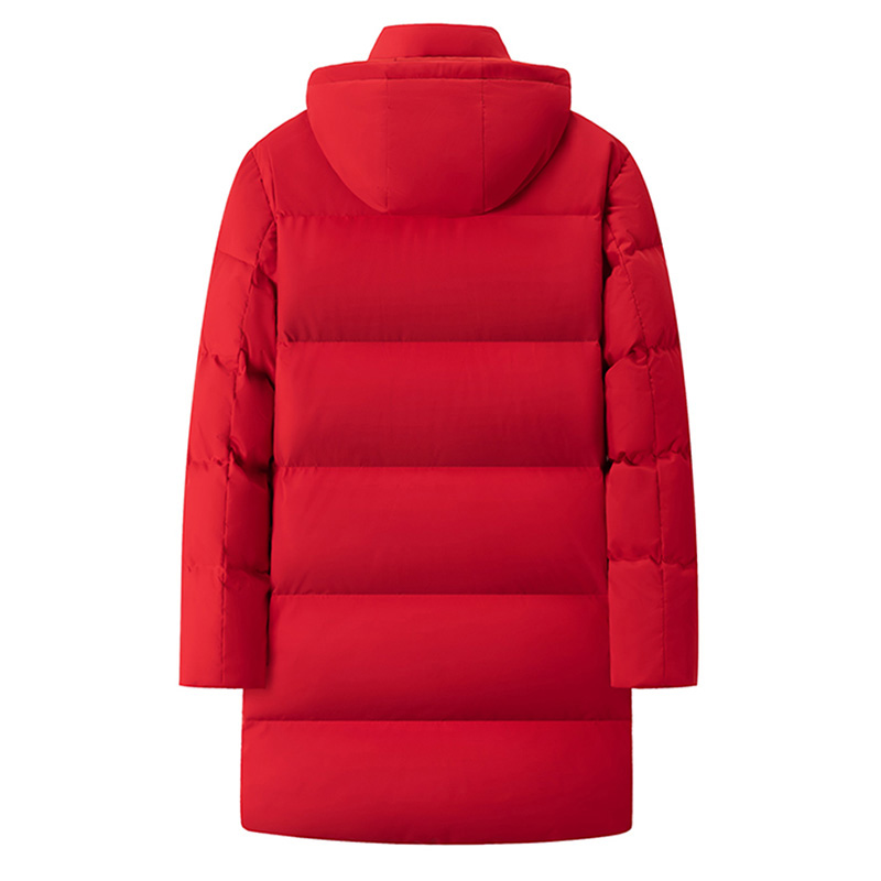 Sizing Jeep 男女款极简保暖连帽羽绒服中长款休闲风格。 P844MWD133