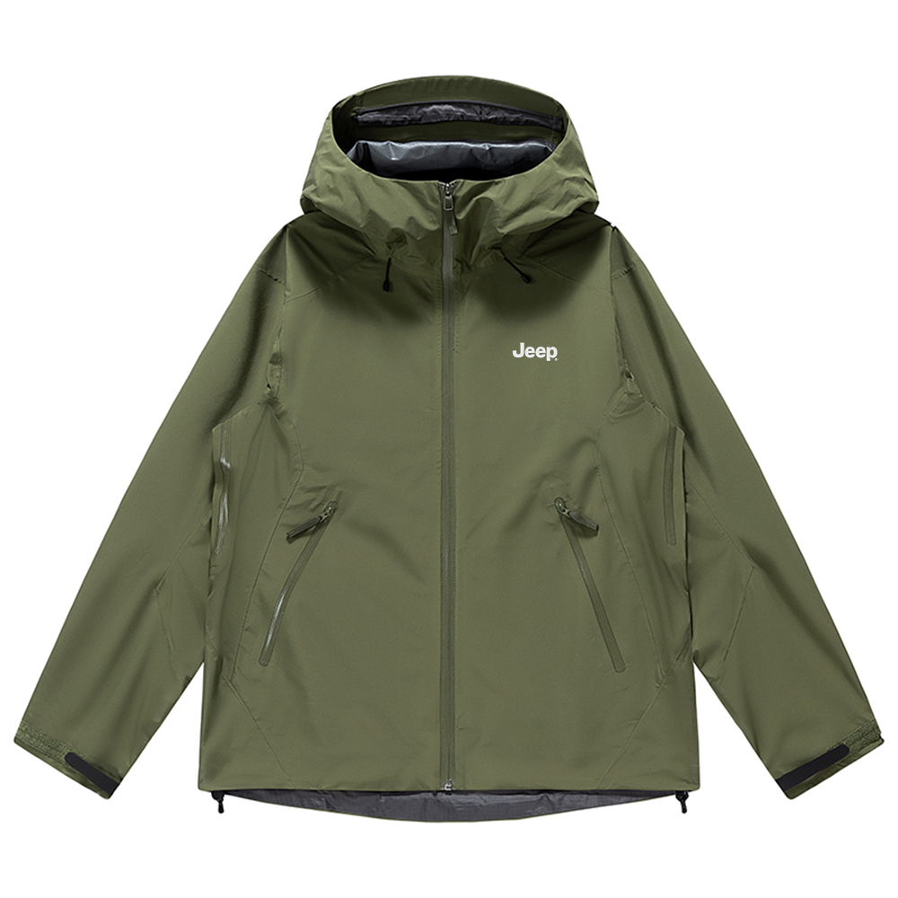 Shop Jeep男女通用户外防水防风登山夹克简约标志设计 P843MWF322-ST