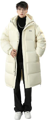 Jeep男女款户外防风连帽羽绒服 - 休闲保暖长款夹克 P84JMWD271 3