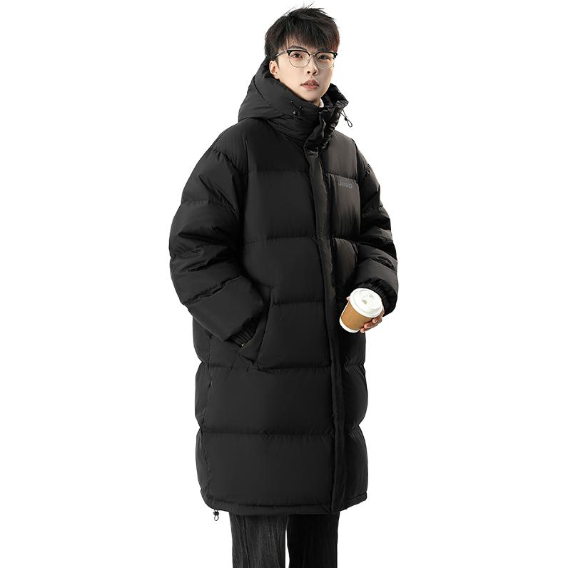 Details for Jeep男女款户外防风连帽羽绒服 - 休闲保暖长款夹克 P84JMWD271