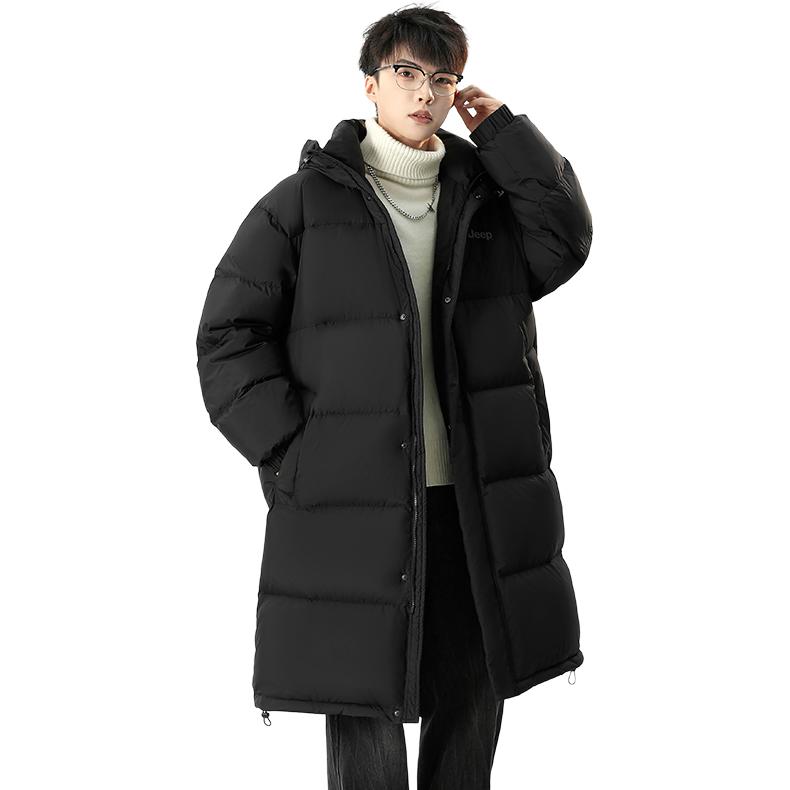 Sizing Jeep男女款户外防风连帽羽绒服 - 休闲保暖长款夹克 P84JMWD271