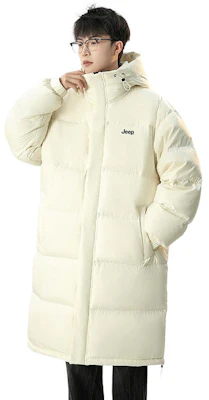 Jeep男女款户外防风连帽羽绒服 - 休闲保暖长款夹克 P84JMWD271 2