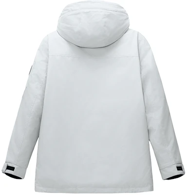 Jeep 男女款白色羽绒防风保暖连帽夹克带标志。 P844MWD001 7