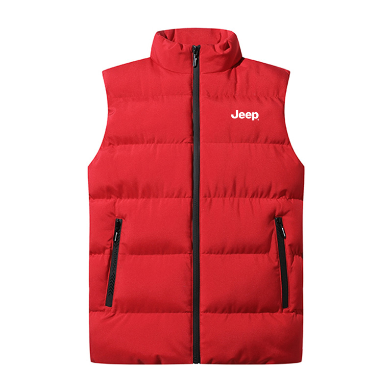 Jeep Unisex Winter Windproof Thickened Logo Vest - Outdoor Warm Sleeveless Jacket P744MWV014
