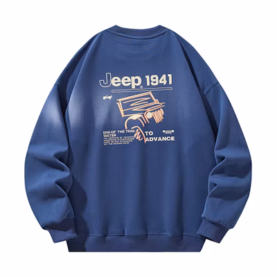 Jeep Vintage Car Graphic Oversized Crewneck Sweatshirt Unisex Style P833MKJ014