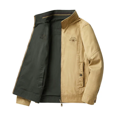 Jeep Vintage Embroidered Reversible Stand Collar Jacket JPTXB038039