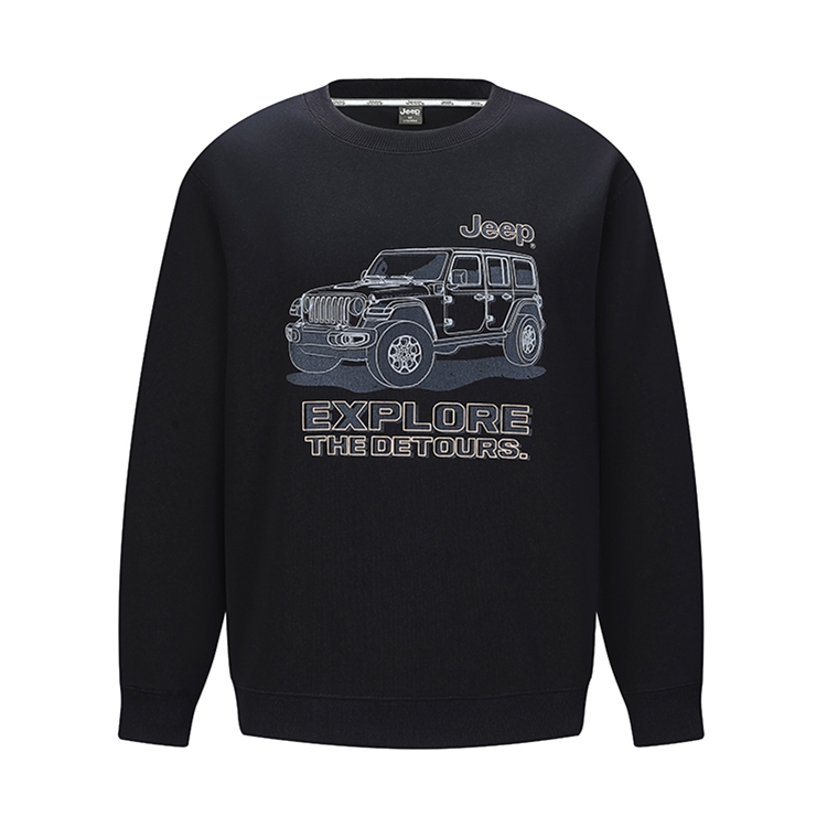 Jeep Vintage Logo Oversized Crewneck Sweatshirt for Men - Off-Road Style P743MKJ236