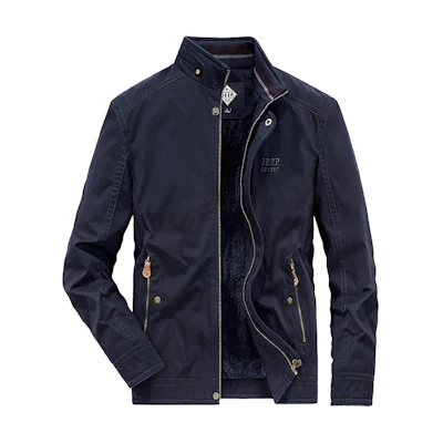 Jeep Washed Fleece-Lined Casual Loose Fit Stand Collar Jacket XY0903-3
