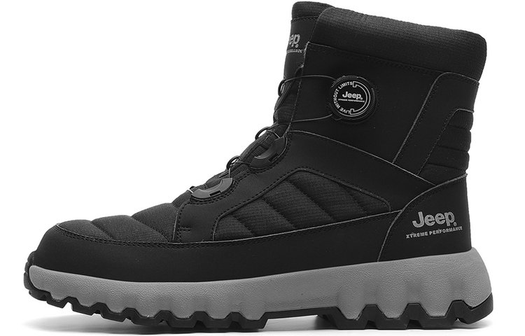 Jeep Waterproof Anti-Slip Shock-Absorbing Short Snow Boots P241292909 Black Color