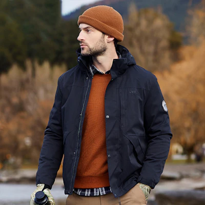 Jeep防水透气抓绒夹克纯色户外外套 J232094085 Shop Jeep防水透气抓绒夹克纯色户外外套 J232094085