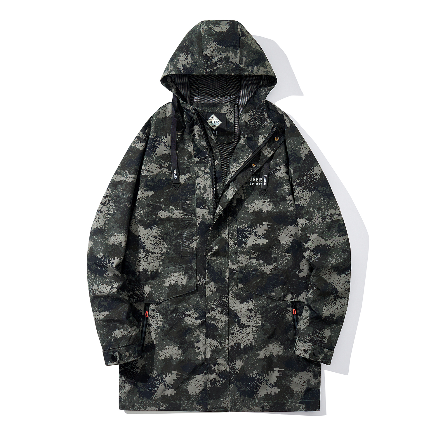 Jeep Waterproof Camo Hoodie Jacket - Unisex Outdoor Warm Casual Coat YSF0318