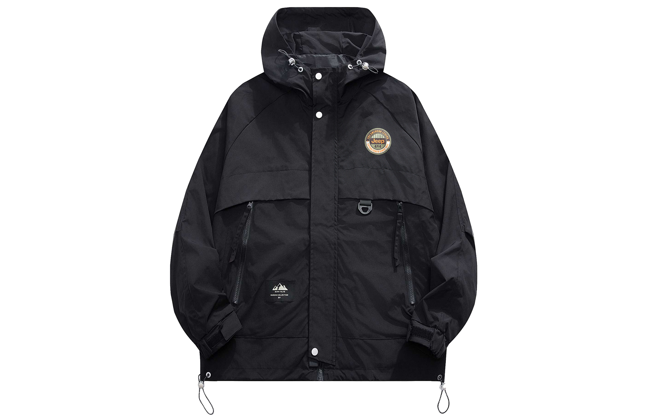 Jeep Waterproof Mountain Printed Hooded Jacket - Unisex Outdoor Wear P741MWJ420