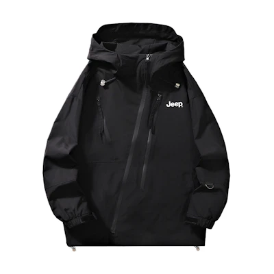 Jeep Waterproof Windbreaker Outdoor Zip Hoodie Jacket Unisex Casual Techwear DWP843MWJ671DX