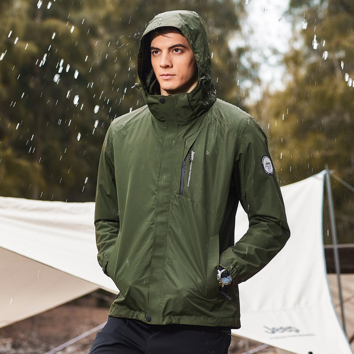 Lookbook Jeep防水防风透气可拆卸登山夹克 - 男女通用 JA042094090