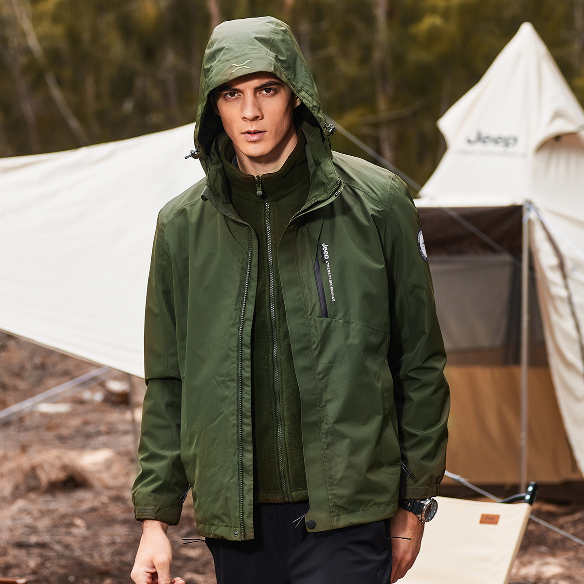 Shop Jeep防水防风透气可拆卸登山夹克 - 男女通用 JA042094090