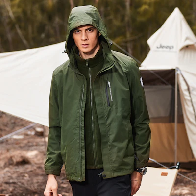 Jeep防水防风透气可拆卸登山夹克 - 男女通用 JA042094090 Shop Jeep防水防风透气可拆卸登山夹克 - 男女通用 JA042094090