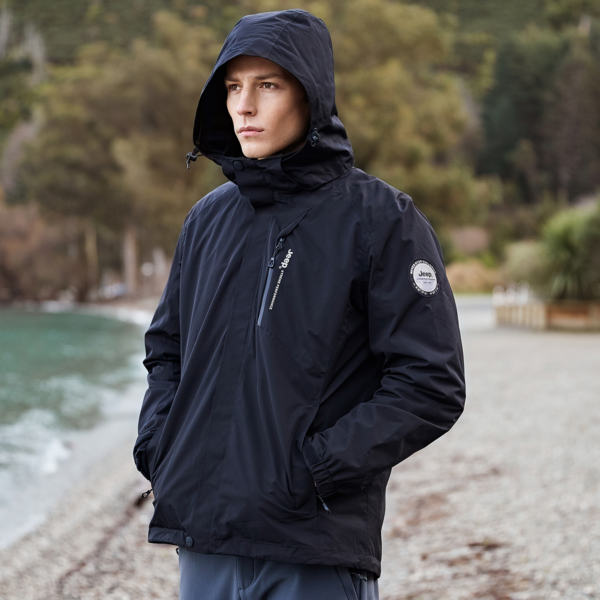 Sizing Jeep防水防风透气可拆卸登山夹克 - 男女通用 JA042094090