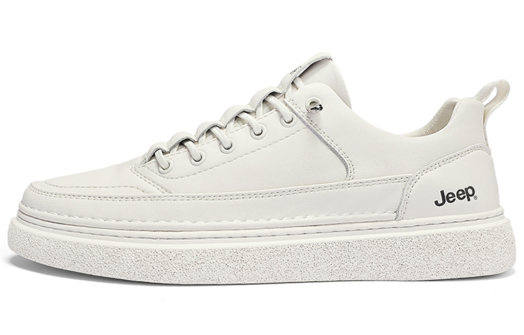 Jeep White Low-Top Durable Comfortable Sneakers B231M01430