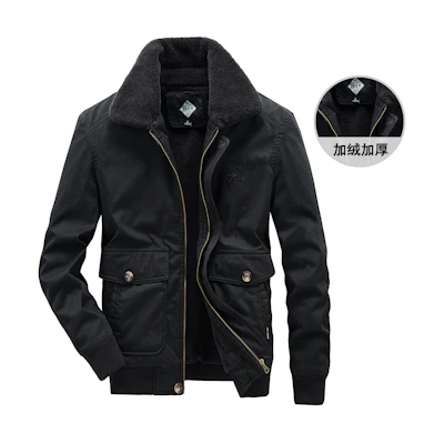 Jeep Winter Fleece-Lined Embroidered Casual Polo Collar Jacket Unisex 20MB783JC1992