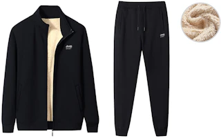 Jeep Winter Fleece Tracksuit Set: Zip Hoodie & Joggers, Unisex Thickened Warmwear 20MB783TT2026D2029D Jeep Winter Fleece Tracksuit Set: Zip Hoodie & Joggers, Unisex Thickened Warmwear 20MB783TT2026D2029D