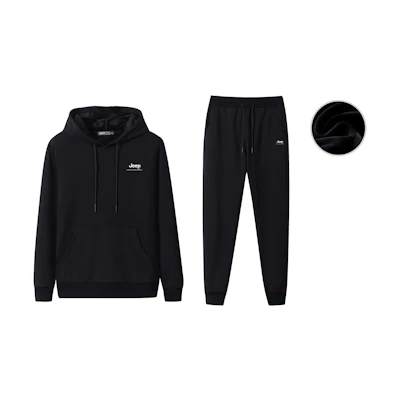Jeep Winter Logo Hoodie and Jogger Set - Unisex Fleece Warm Casual Outfit 21MB783TT65015B6141B