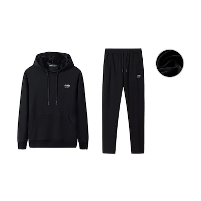 Jeep Winter Logo Hoodie and Sweatpants Set Unisex Thickened Casual Wear 20MB783TT2022B2032B