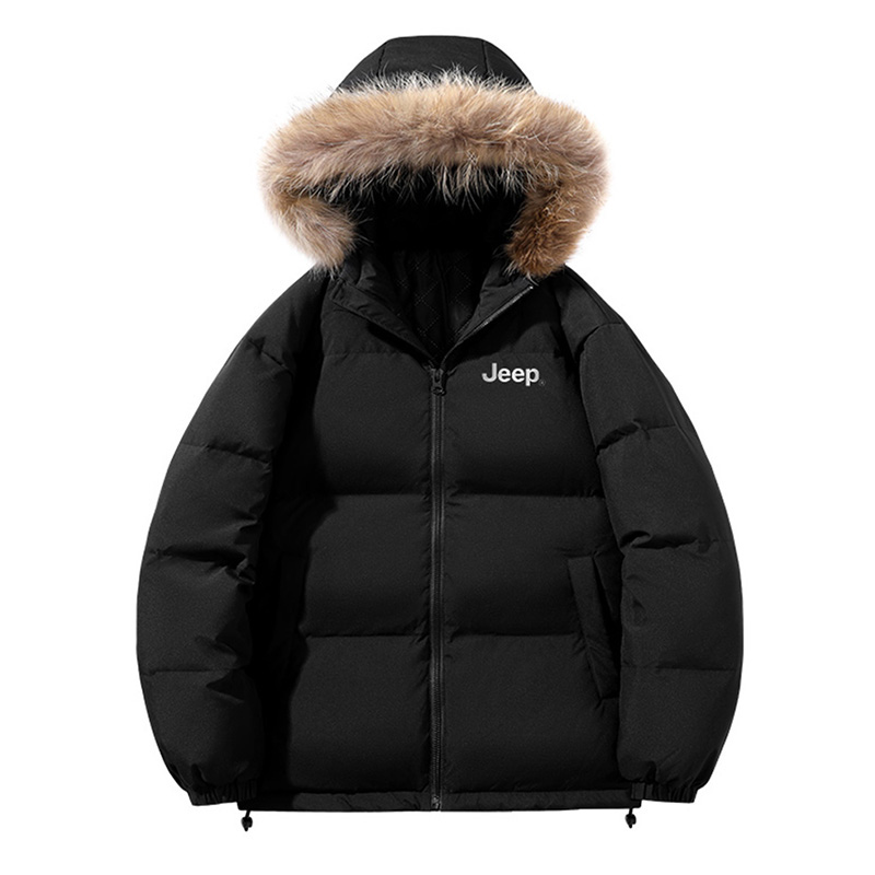 Shop Jeep冬季户外男女同款羽绒服：休闲保暖轻便连帽外套 P84JMWD479