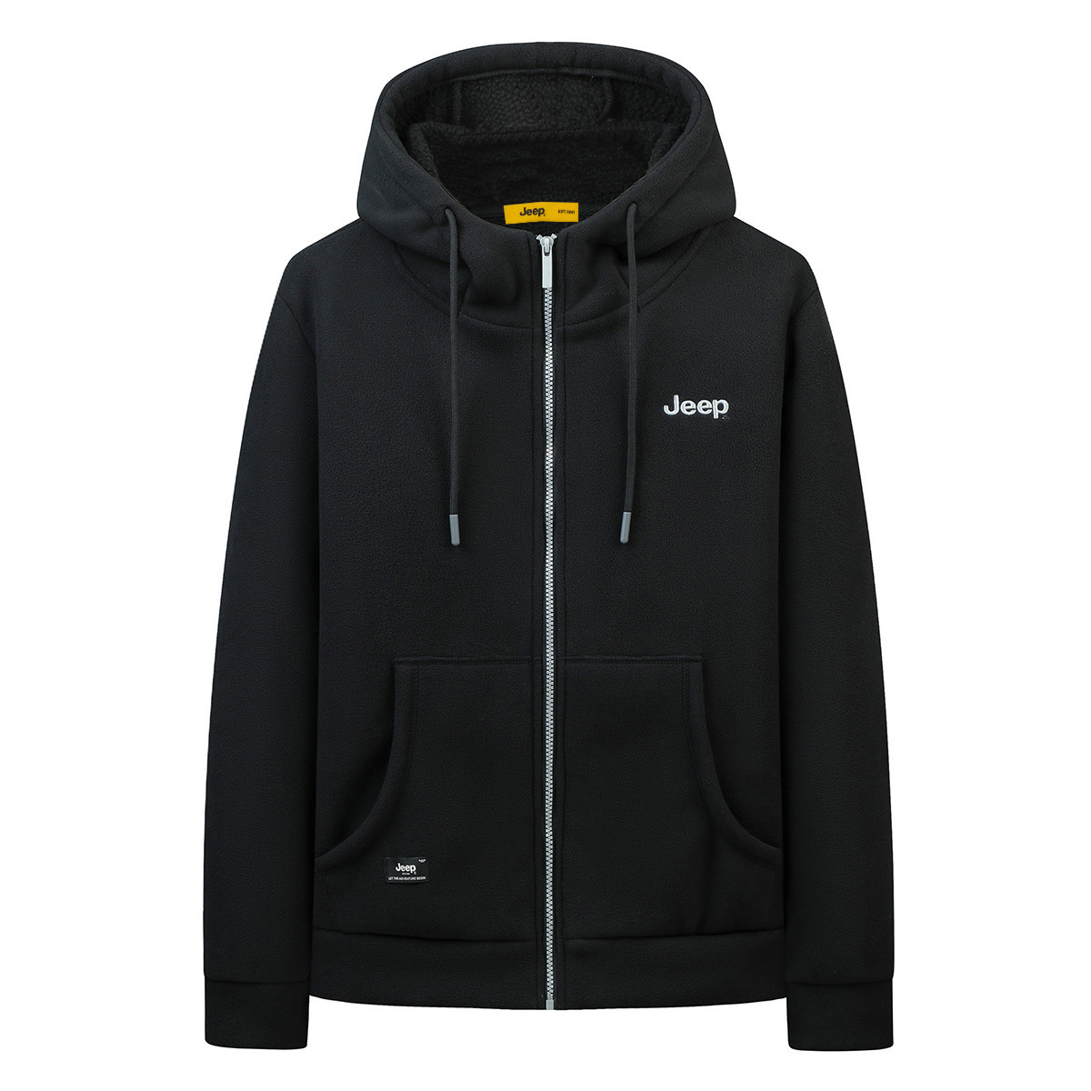 Jeep Wrangler Fleece Lined Hoodie Jacket - Warm, Casual, Embroidered Logo P734MKJ013