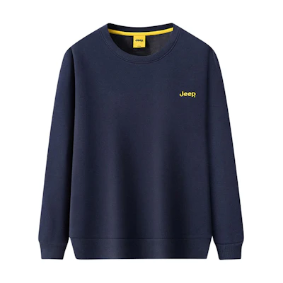 Jeep Wrangler Silk Blend Embroidered Logo Crewneck Sweatshirt Unisex Relaxed Fit P734MKJ151