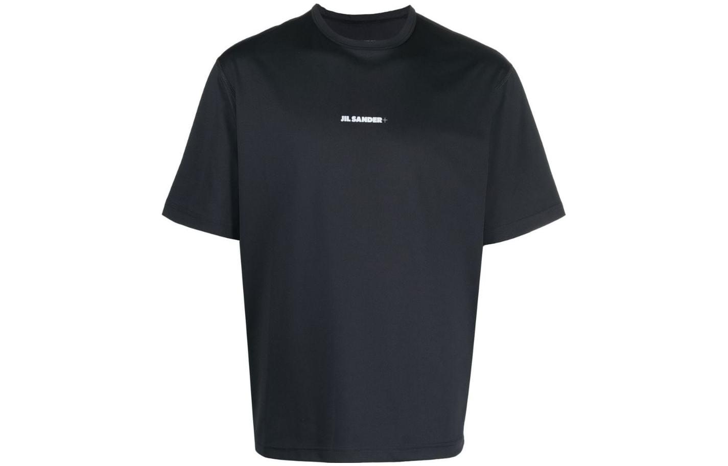 JIL SANDER  Black Crewneck T-Shirt with Solid Color Logo Print. J47GC0023J70031001