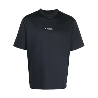 JIL SANDER Black Crewneck T-Shirt with Solid Color Logo Print. J47GC0023J70031001