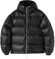 Jil Sander Black Hooded Solid Color Down Jacket with Zipper. J47AF0115-J70122-001 Jil Sander Black Hooded Solid Color Down Jacket with Zipper. J47AF0115-J70122-001