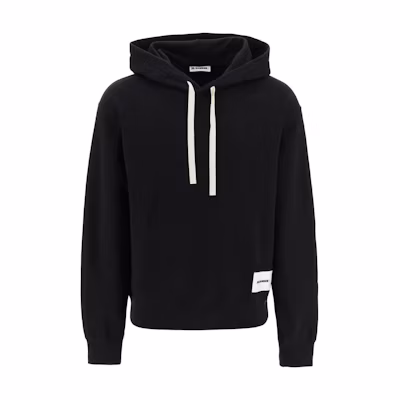 JIL SANDER Black Logo Drawstring Hoodie Long Sleeve Sweatshirt J47GU0105-J20039-001