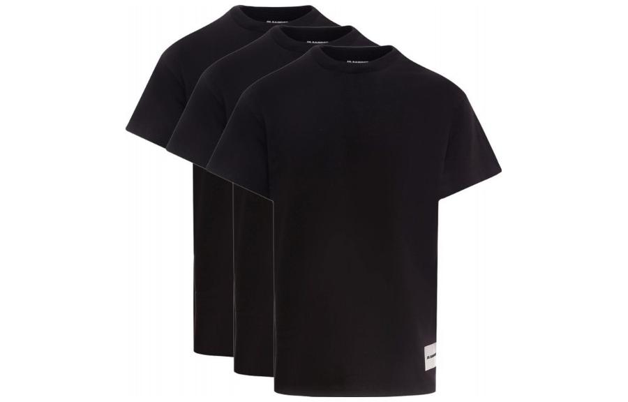 Jil Sander  Black Logo Patch Crewneck T-Shirt 3-Pack. J47GC0001J45048-001