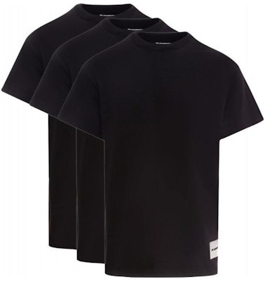 吉尔桑达 黑色标志贴饰圆领T恤三件装 J47GC0001J45048-001 Buy 吉尔桑达 黑色标志贴饰圆领T恤三件装 J47GC0001J45048-001