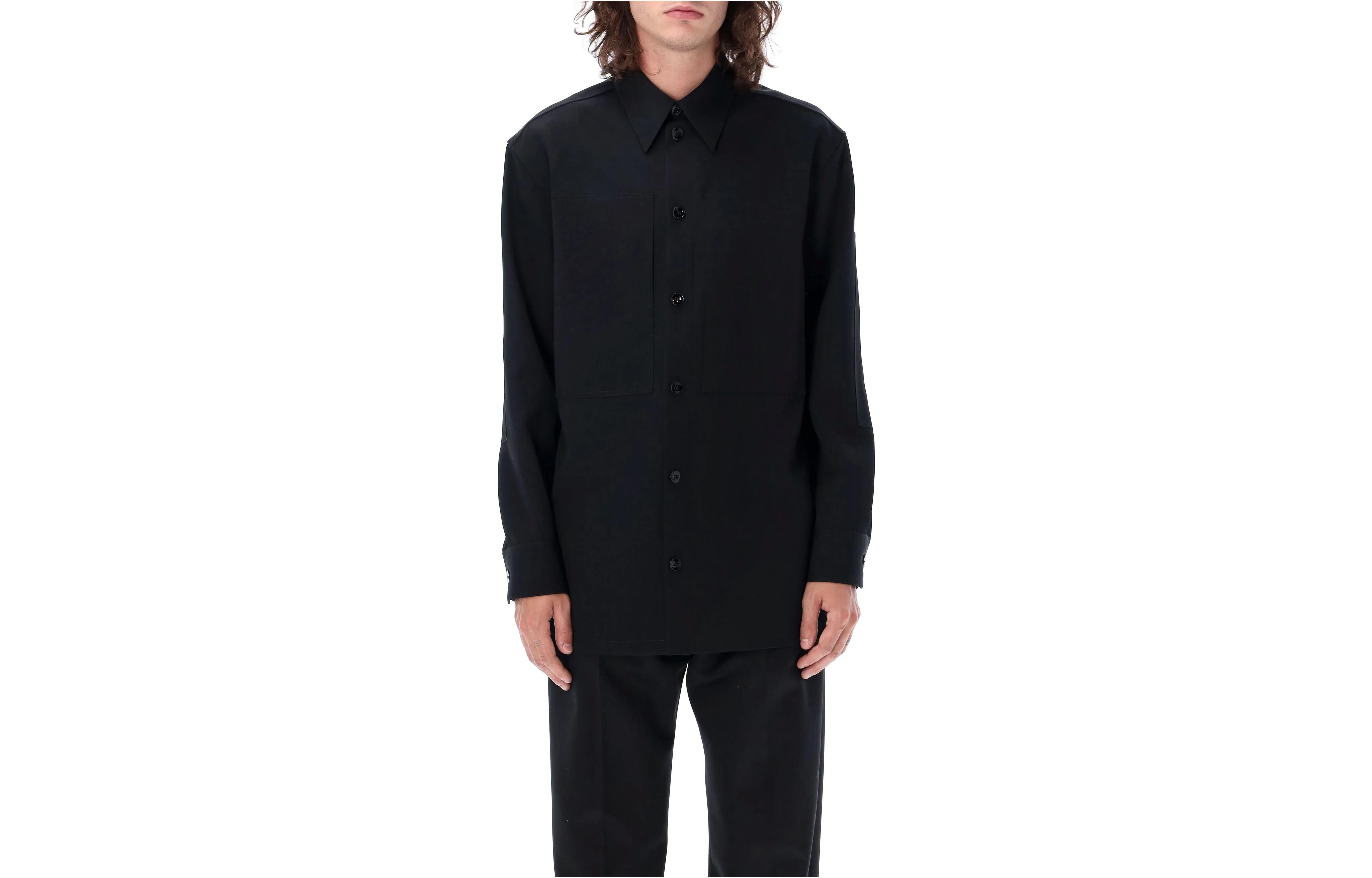 Jil Sander  Black Long-Sleeve Solid Color Button-Up Shirt J22DL0176J40002001