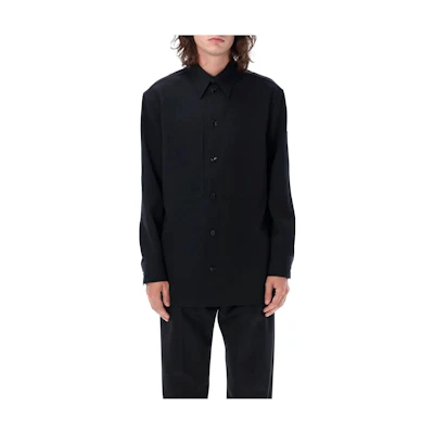 Jil Sander Black Long-Sleeve Solid Color Button-Up Shirt J22DL0176J40002001