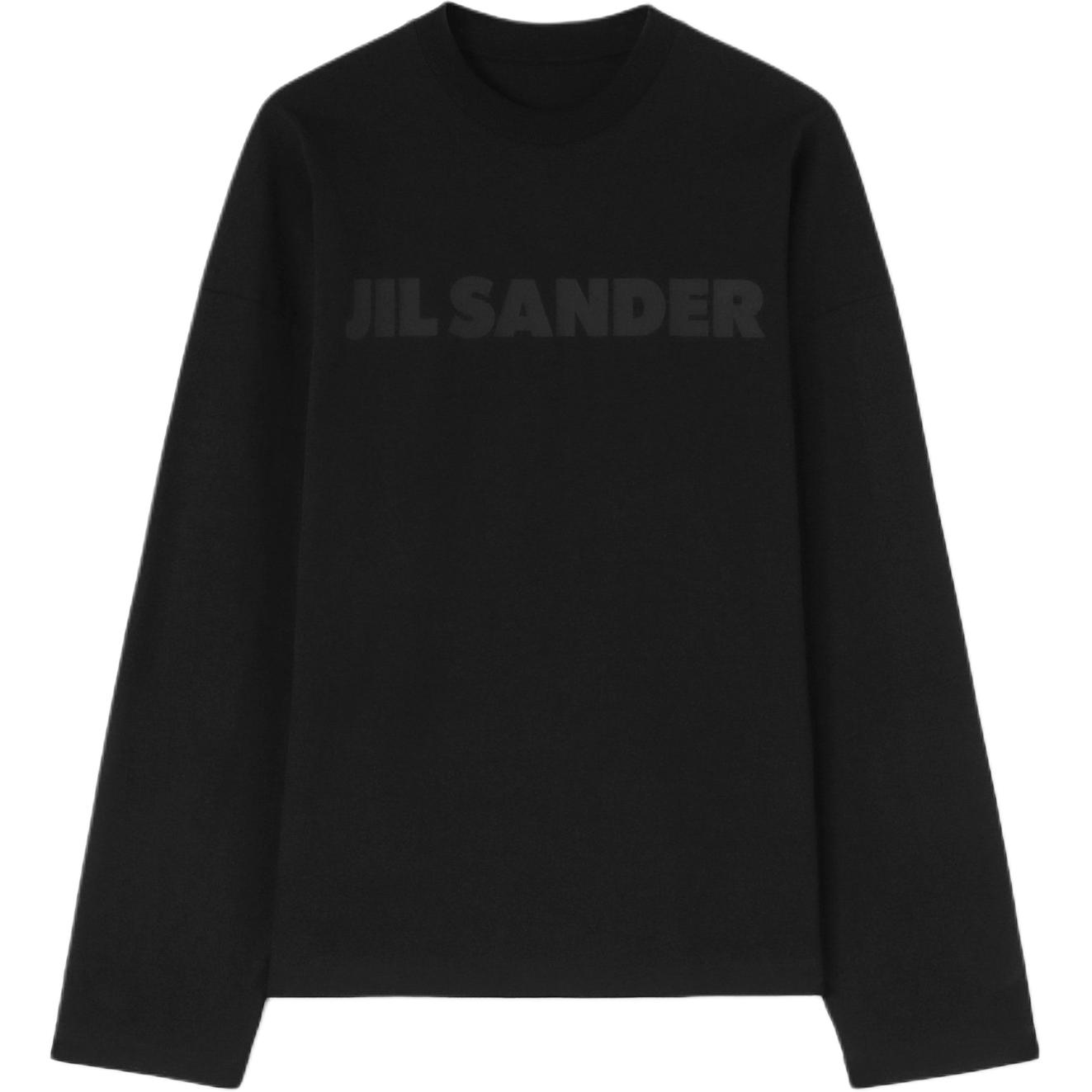 Order JIL SANDER  Black Loose Fit Logo Print Long Sleeve Cotton T-Shirt J21GC0167J20243001