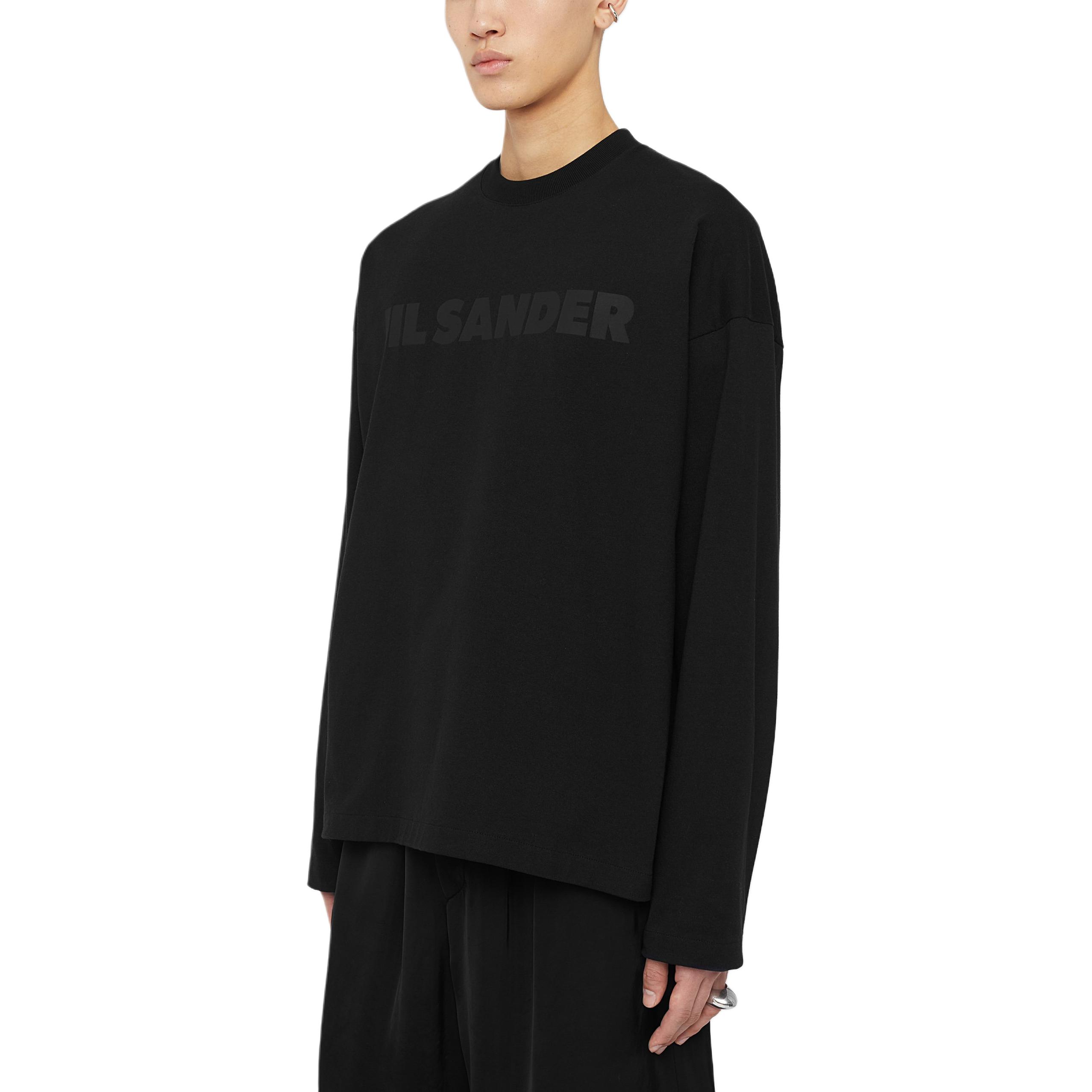 Purchase JIL SANDER  Black Loose Fit Logo Print Long Sleeve Cotton T-Shirt J21GC0167J20243001