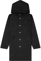 JIL SANDER Black Solid Color Button-Up Mid-Length Hooded Coat J23AA0008-J45070-001 JIL SANDER Black Solid Color Button-Up Mid-Length Hooded Coat J23AA0008-J45070-001