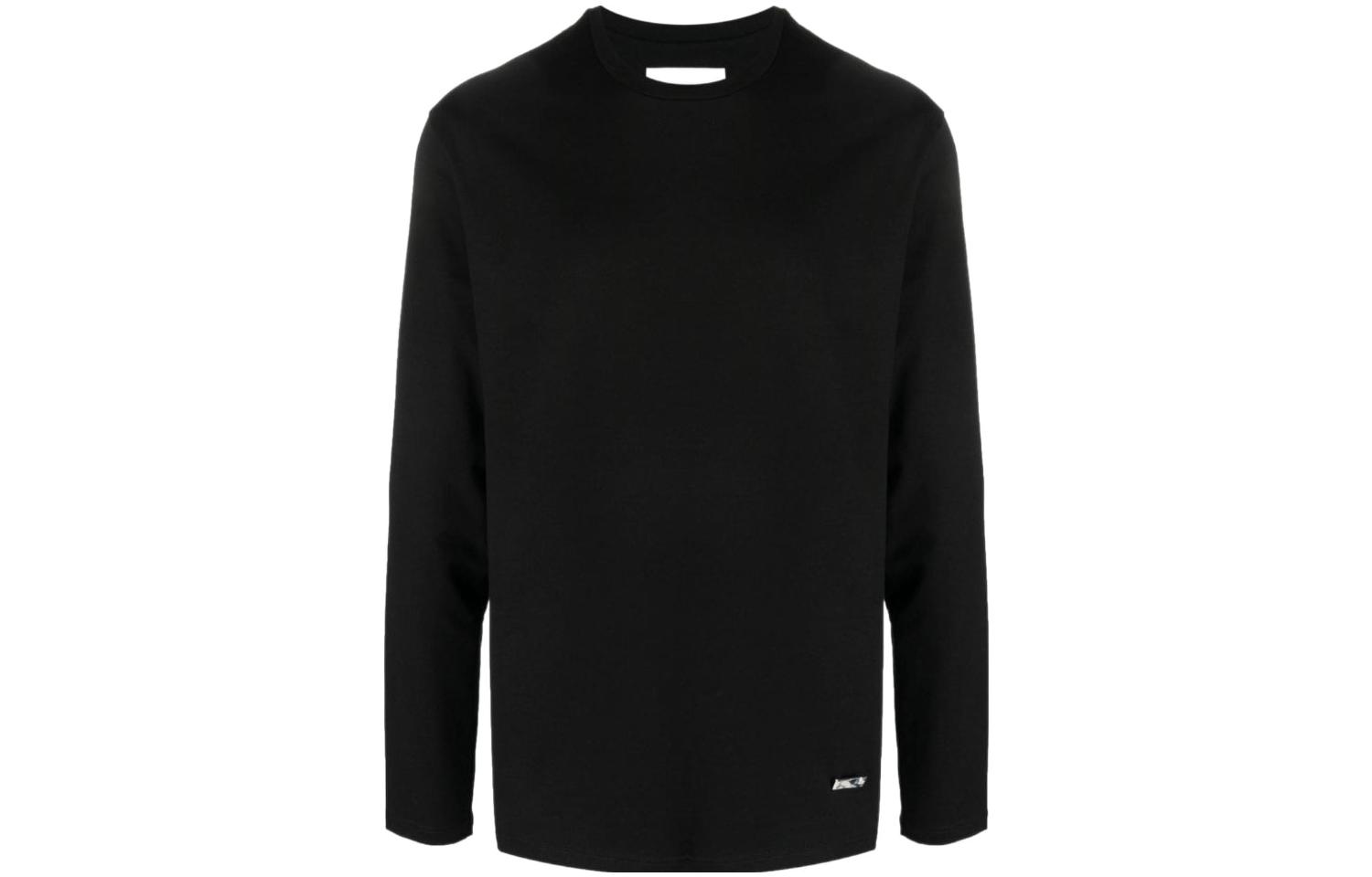 Order ジルサンダー ブラック 無地 長袖 クルーネック Tシャツ J22GC0129J20073-001