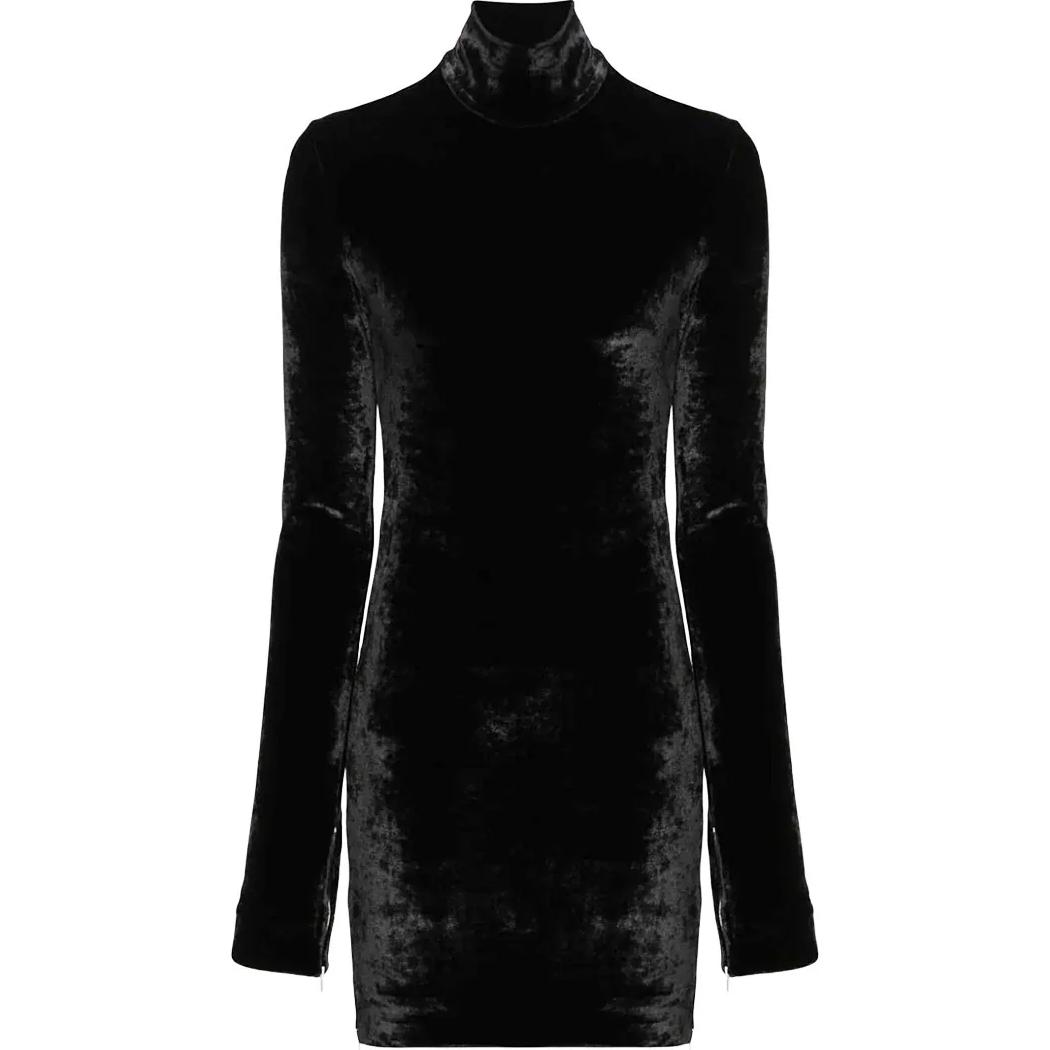 Order JIL SANDER  Black Solid High-Neck Slim-Fit Long-Sleeve Dress. J52NH000-2J65006-001