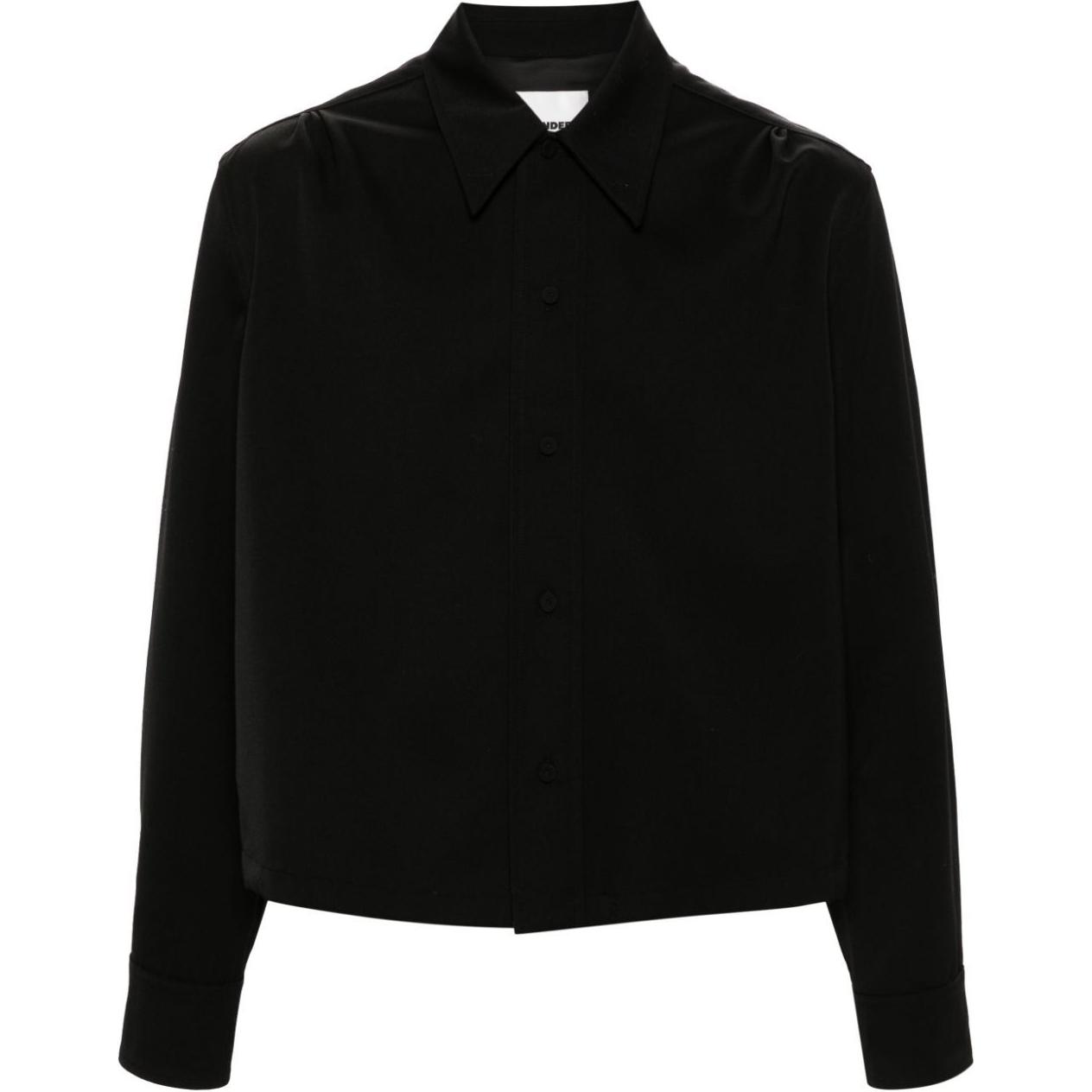 JIL SANDER  Black Solid Long-Sleeve Shirt with Pleat Details. J21DL0156J40168-BLACK