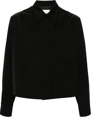 JIL SANDER Black Solid Long-Sleeve Shirt with Pleat Details. J21DL0156J40168-BLACK Order JIL SANDER Black Solid Long-Sleeve Shirt with Pleat Details. J21DL0156J40168-BLACK