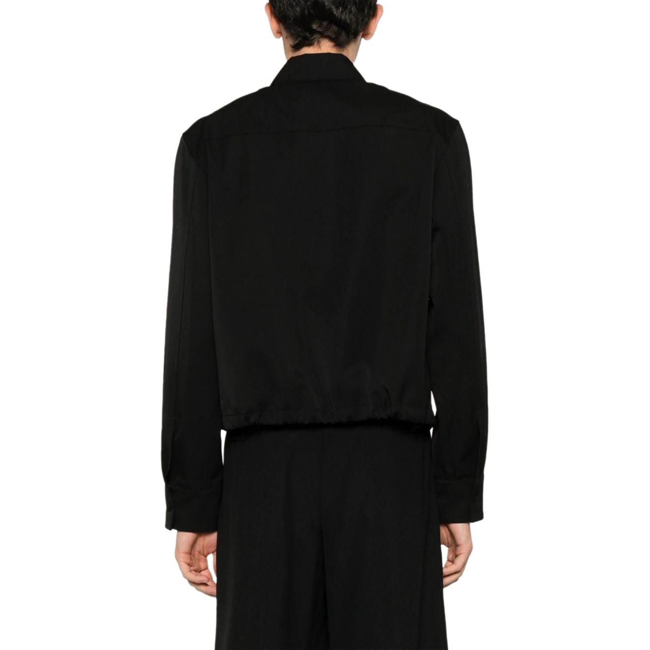 Shop JIL SANDER  Black Solid Long-Sleeve Shirt with Pleat Details. J21DL0156J40168-BLACK